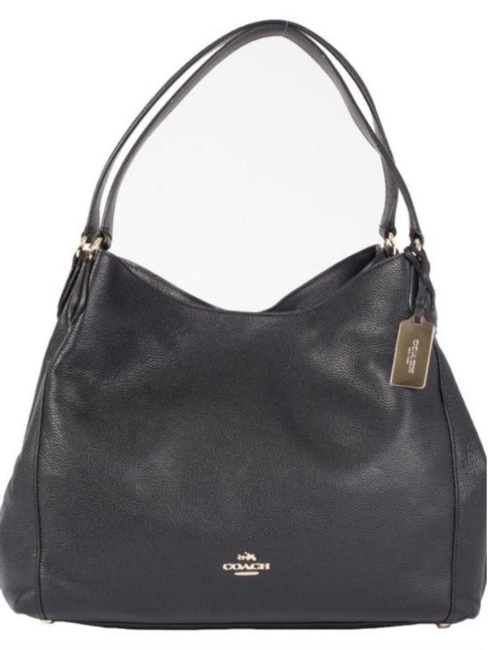 Coach Black Pebbled Leather Hobo Tote
